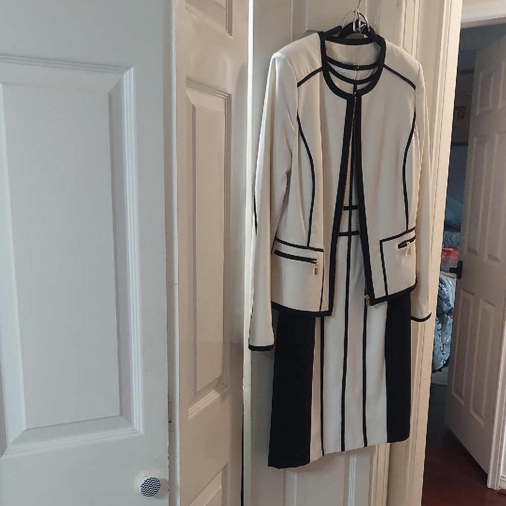 Calvin Klein Performance White and Black Suit Jacket